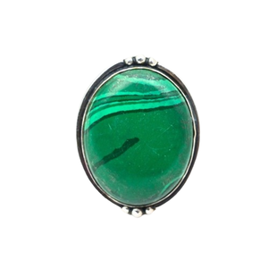 Anillo clásico de estilo bohemio, joyería para mujer, joyería de plata esterlina 925, piedras preciosas de malaquita, anillo hecho a mano, regalo para el amor - Product Image 1