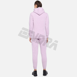 Chándal acampanado de terciopelo personalizado de alta calidad para mujer, conjunto de pantalones Jogger de gran tamaño, chándal liso, ropa de descanso de dos piezas - Product Image 6