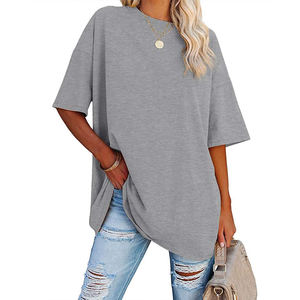 เสื้อยืดคอกลมทรงโอเวอร์ไซส์สำหรับผู้หญิงผ้าระบายอากาศได้ดีพิมพ์ลายได้ตามต้องการ - Product Image 2