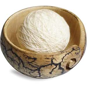 Bol de fil de bois multicolore pour bol de fil de crochet et bol de tricot Acacia et mangue Design personnalisé Acceptable - Product Image 6
