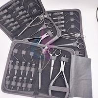 Kit d'extension de cheveux tissés durables Microlinks, pinces de sectionnement en acier inoxydable à maintien robuste, ciseaux, pince à boucle de tirage, pince de fermeture