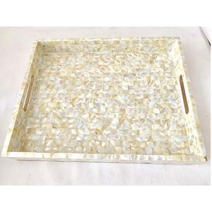 Nueva Bandeja de Servicio de Té y Café con Incrustaciones de Nácar, Estilo Árabe, Bandeja Decorativa con Incrustaciones de Nácar para Mesa de Hogar u Hotel - Product Image 5