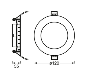 Recess Slim 22W 2000Lm 3000K Recess Recessed Round LED <b>Downlight</b> (Ledvance 4058075573093) - Product Image 5