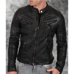 Chaqueta de Cuero para Hombre, Color Sólido, Gran Venta, Material Duradero, Cuello Alto, Chaqueta de Cuero de Invierno para Hombre - Product Image 5