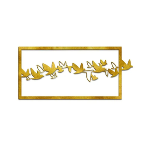 Conception de couleur d'oiseau en bois de haute qualité en tentures murales en bois jaune pour la décoration intérieure - Product Image 1