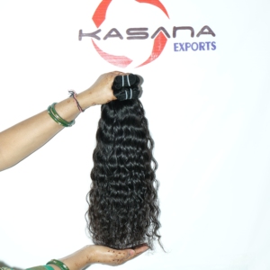 Couleur naturelle cheveux noirs femmes Deep wave vierge traitement aucun paquet indien pas cher machine double trame extensions de cheveux humains - Product Image 2