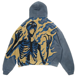 Streetwear personnalisé pour femmes sweats à capuche unisexe en coton épais teint uni broderie 3D Style de rue sweat à capuche à ourlet brut pour l'hiver - Product Image 1