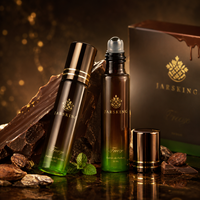 Flacon roll-on en verre électroplaqué de luxe 10 ml : Flacon roll-on élancé à finition métallique pour parfums de boutique et marques privées
