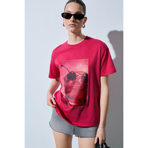 GRIMELANGE SALENNA Camiseta de corte regular con detalle estampado en tela suave para mujer - Product Image 6