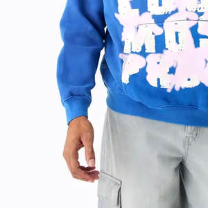 Sudaderas con capucha bordadas desgastadas personalizadas para hombre más vendidas, forro polar térmico con estampado profesional, ropa cómoda - Product Image 5