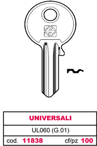 Chiave in Ottone Ul060 (g.Vab 0) Universale - Product Image 1