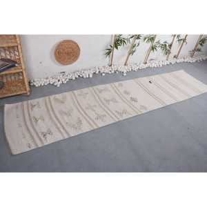 Alfombra Turca, Alfombra de Pasillo de 2.3x10.1 pies, Alfombra Kilim Beige Estilo Suroeste - Product Image 3