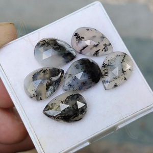 Dendritique Agate Opale Pierres précieuses en vrac Poires Dames Briolette cabochon à facettes Dendrite pierre opaque 3x5mm à 20x30mm en gros - Product Image 4