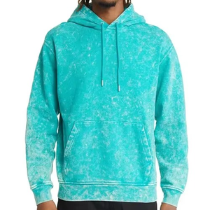 Nouveauté Arrivée récente Hiver Casual Acid Wash 100% Coton Fleece Hommes Sweats à capuche Coupe régulière Pull lourd Poche Imperméable - Product Image 1