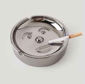 Customized Luxury Round Marble <b>Ashtray</b> with Square Pattern Custom Logo Face Shaped Cigar Pocket-Home Use Customized Ash Tray - Product Image 3