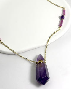 Summer Classic Moonriver Purple Handmade Choker <b>Necklace</b> for Women <b>Fashion</b> Stainless Steel Bead <b>Chain</b> Type - Product Image 1