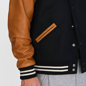 แจ็คเก็ตหนังทรง Letterman สไตล์วิทยาลัย ตกแต่งอย่างมีสไตล์ เหมาะสำหรับฤดูหนาว สำหรับผู้ชาย - Product Image 6