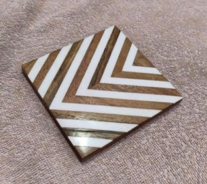 Sous-verres 3D avec incrustation en bois et résine, vaisselle personnalisée, tapis et coussinets de table, style moderne, prix d'usine - Product Image 6