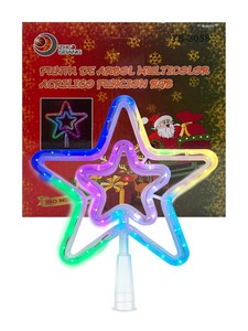 Puntale per Albero di Natale a Stella in Plastica LED, Luce Dinamica Multicolore con Telecomando, Decorazione Domestica 3D IP44, Alimentazione a Muro - Product Image 3