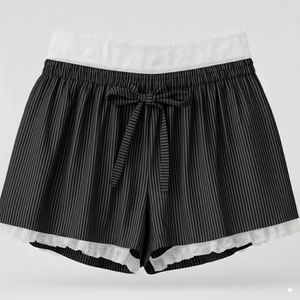 Shorts Casuales de Mujer al por Mayor, Cintura Alta, Tejido Acanalado, Ribete de Encaje, Elásticos, Tejido Elástico, Venta Directa de Fábrica, Hecho en Vietnam - Product Image 1
