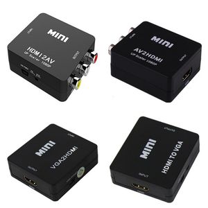 Convertidor RCA AV HDTV, adaptador de vídeo CVBS compuesto de tamaño Mini para proyector de vídeo AV de 720p 1080p, PVC blanco y negro para monitores - Product Image 3