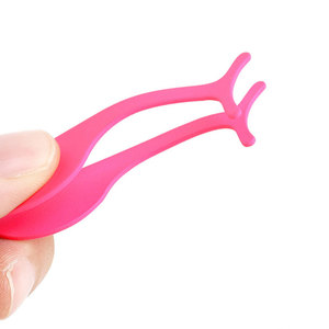 Wholesale Custom Logo Stainless Steel Eyelash Tweezers Private <b>Label</b> Eyelash <b>Applicator</b> in Pink Color - Product Image 2