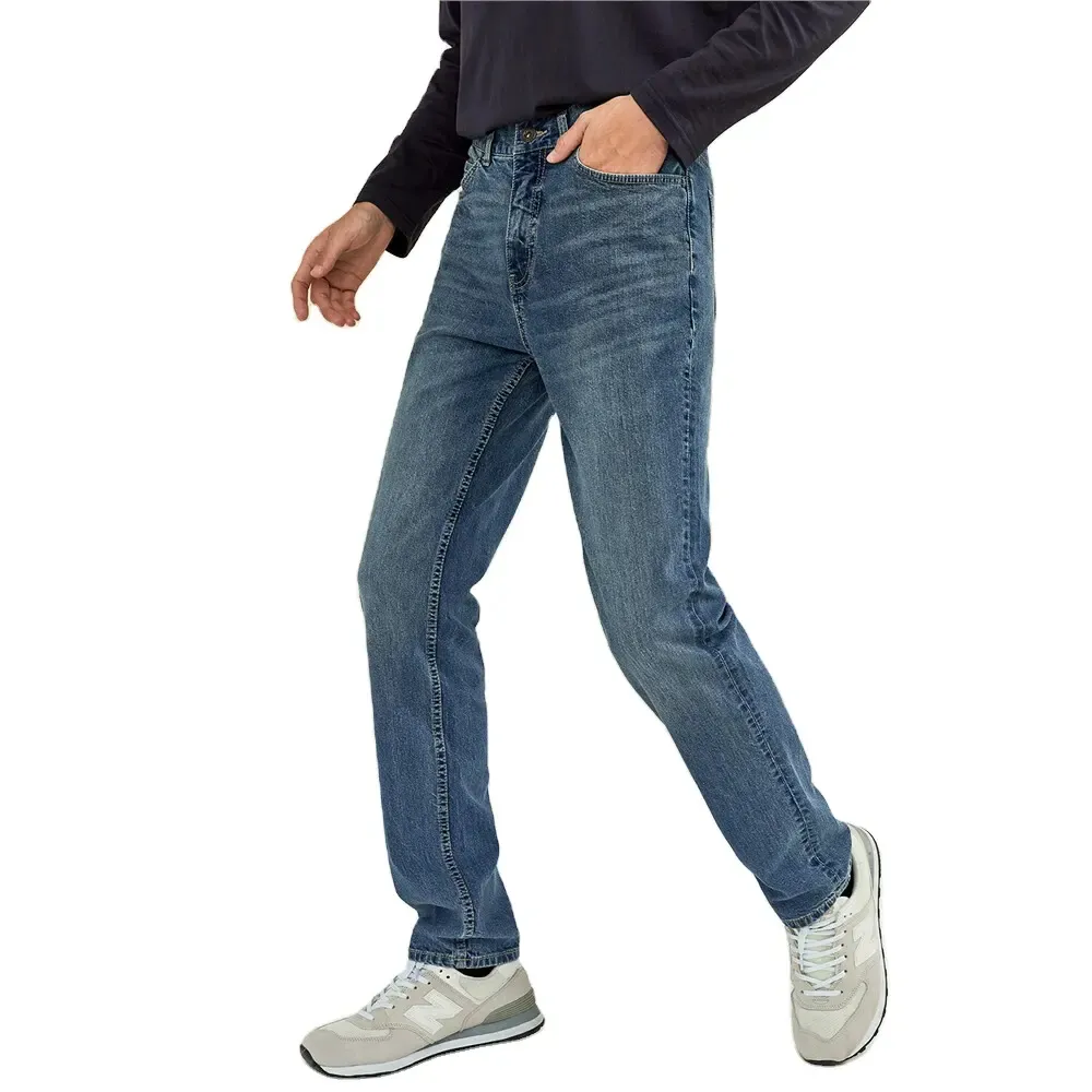 2024 ओईएम/ओडीएम बिजनेस कैजुअल लाइट फैशन पुरुष डेनिम जैकेट पुरुषों के कपड़े वर्क जींस होम पुरुष ट्राउजर ब्रांड पैंट पुरुषों के लिए