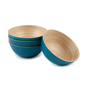 Vente en gros de 4 saladiers écologiques en bambou filé lot de 4 saladiers fabriqués à la main à bon prix de haute qualité du Vietnam - Product Image 3
