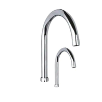 Robinet de salle de bain moderne à bec col de cygne chromé avec débit réglable, sortie d'eau unique, 2 tailles, accessoires de robinetterie