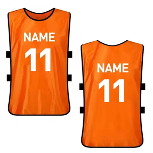 Orange Team <b>Training</b> <b>Bibs</b> Vest With Name And Number 11 Screen Printed Sports Jersey Breathable Sleeveless Crew Neck Unisex Adult - Product Image 1