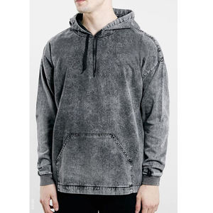 Sudadera con capucha lavada, suéter informal de color sólido, estampado de algodón 100%, lavado ácido, de gran tamaño, nuevas sudaderas con capucha 2024 - Product Image 4