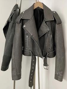 Vestes en cuir véritable à capuche personnalisées, lourdes, mode d'hiver, veste en cuir véritable multipoches à fermeture éclair, vestes pour femmes - Product Image 6