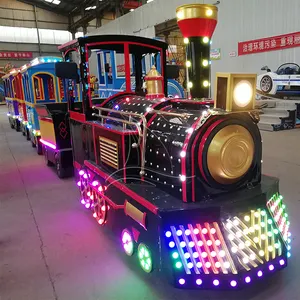 Vintage Carnival Indoor Outdoor Party Train Ride Small Electric Trackless Ridable Train For Sale