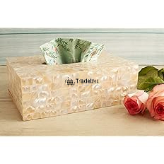 Caja de Pañuelos Decorativa con Diseño Floral Grabado de Primera Calidad, Portapañuelos Decorativo para Decoración del Hogar de Alta Gama - Product Image 2