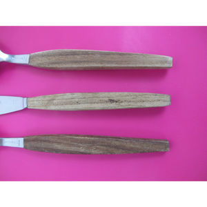 Ensemble de couverts en acier inoxydable 4 pièces avec manche en bois noir Parfait pour les ustensiles de cuisine de restaurant et les mariages élégants - Product Image 4