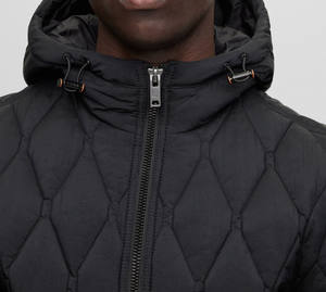 Custom Patchwork Puffer Jacket for Men <b>Winter</b> Waterproof Breathable Lightweight Quilted <b>Hooded</b> Oversized Baggy <b>Coat</b> - Product Image 3