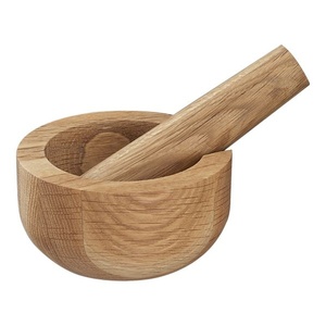 Large wooden <b>mortar</b> <b>pestle</b> ideal for grinding generous quantities of spices herbs seeds mixtures comfortably - Product Image 2