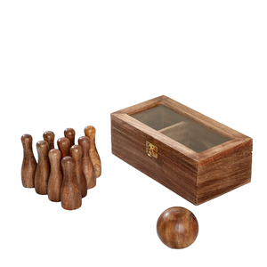 Juego de juguetes de bolos de 6 pines personalizados, juguetes de madera educativos no tóxicos para interiores y exteriores para niños - Product Image 4