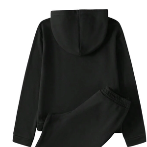 Conjunto Deportivo de Dos Piezas con Sudadera con Capucha y Pantalones Jogger de Felpa de Algodón con Estampado de Ondas, Ropa Deportiva de Invierno Unisex al por Mayor - Product Image 6