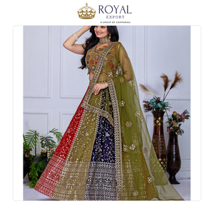 Expertos en la Venta de Lehenga Choli de Primera Calidad en Georgette Star Fox con Bordado Intenso, Multihilo y Trabajo de Lentejuelas - Product Image 3