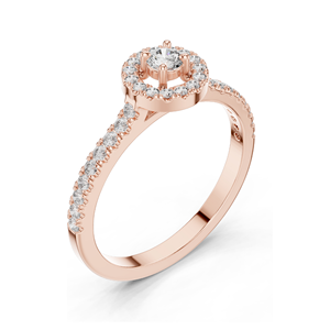 Bague halo en diamant de laboratoire 0,309 CT pour femmes, clarté VVS-VS EF, or 18 carats, 14 carats, 10 carats et argent 925, or rose, or jaune, or blanc - Product Image 5