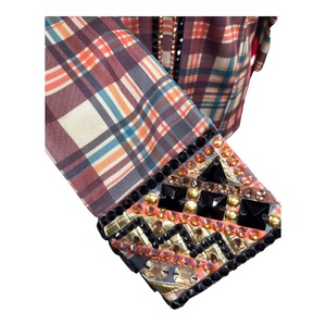 Tela de tafetán elástica hecha a mano Cowgirl Western Show Shirt - Product Image 4