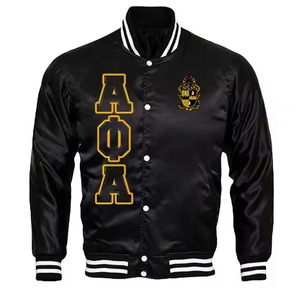 Chaqueta Varsity de Satén Personalizada al por Mayor para Hombre con Cierre de Cinturón, Diseño Impermeable de Alta Gama para la Temporada de Invierno Universitaria - Product Image 1