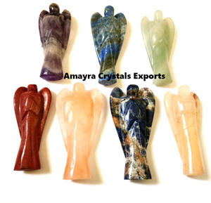 Piedra preciosa Atractiva Sodalita Ángel de 2 PULGADAS disponible en cantidad a granel 100% Escultura de ágata genuina Compre en Amayra Crystal Export - Product Image 3