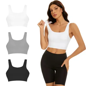 Phụ nữ phòng tập thể dục Yoga thể thao áo ngực với độn Push Up Breathable Top vừa hỗ trợ liền mạch Áo ngực thể thao thể thao vest brassiere