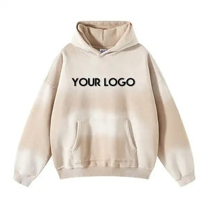 Venta al por mayor personalizado impreso desgastado lavado ácido 420gsm-500gsm peso pesado algodón chaqueta con capucha para los hombres Streetwear bordado Logo - Product Image 5