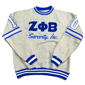 Women's 100% Cotton French Terry 200g Full Sleeve Pullover Embroidered Front Logo Sororities College Crewneck <b>Sweatshirt</b> Autumn - Product Image 2