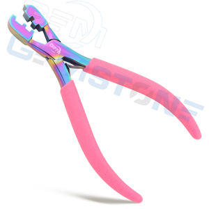 Pince à extensions de cheveux professionnelle, durable et réutilisable, taille de la bouche 4 mm / 6 mm, acier inoxydable arc-en-ciel, outil pour micro-anneaux - Product Image 4