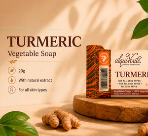 Alquiverde Jabón Natural de Azafrán Ecológico Vegano en Barra Tamaño Regular 90g - Amenidades y Suministros para Huéspedes de Hoteles de Lujo con Logotipo Personalizado - Product Image 1