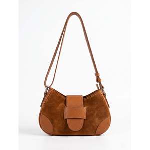 Borsa a Tracolla Morbida in Vera Pelle Scamosciata e Pelle Dollaro - Made in Italy - Art. 26119 - Product Image 1